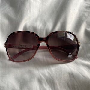 Pink Tortoise Oversized Sunglasses with Gradient Lenses